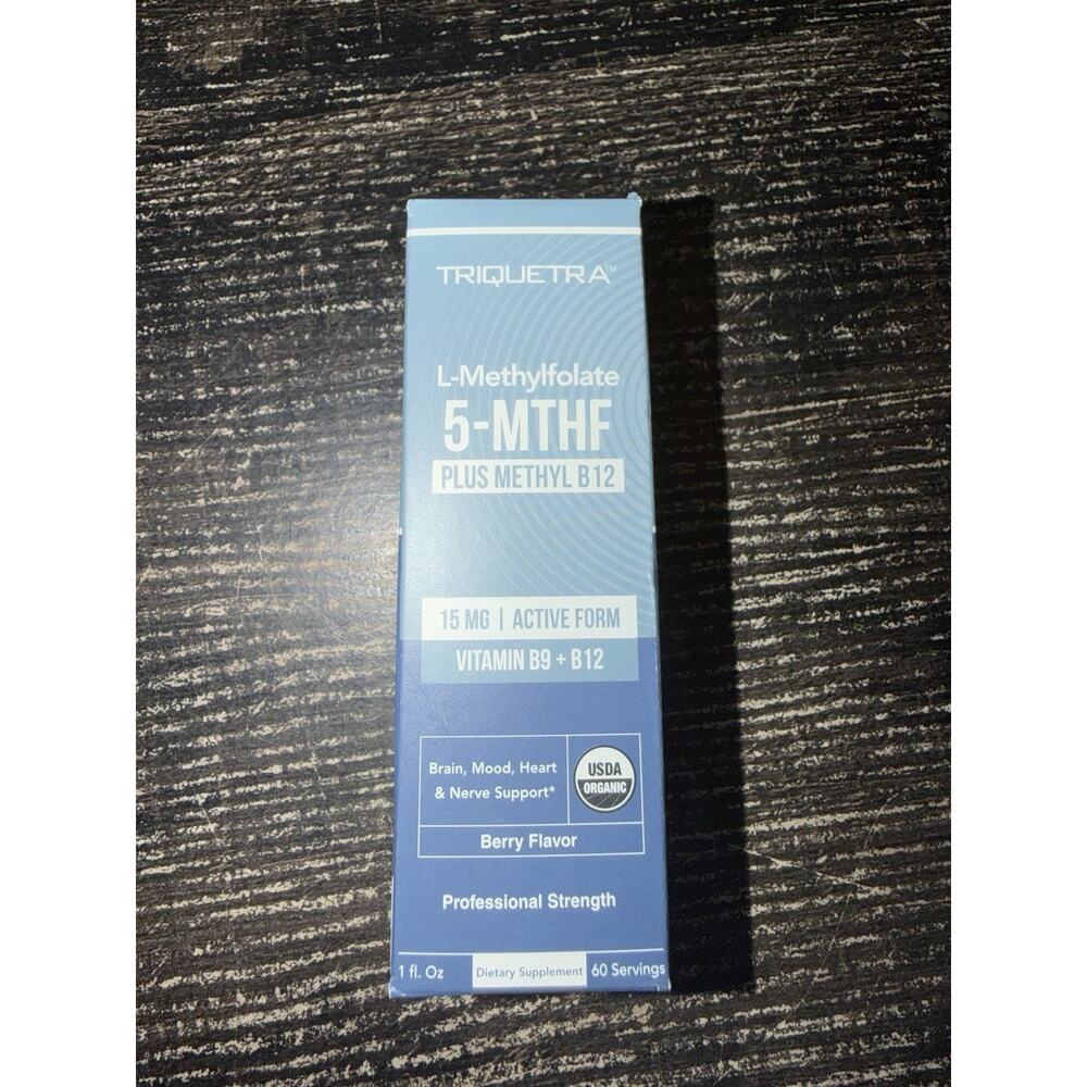 Triquetra L-Methylfolate 5-MTHF Plus Methyl B12 Supplement 1 oz Sealed Bottle
